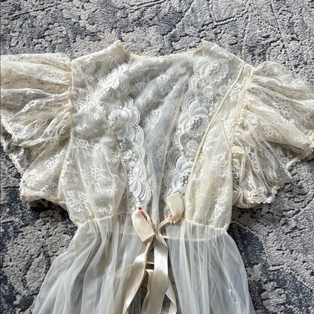 Vintage Tosca Lingeria Dress with Robe Two Piece Set - Picture 8 of 10